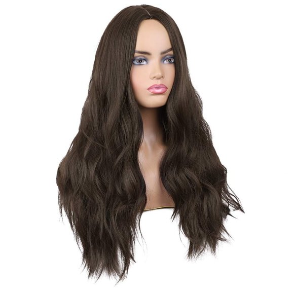 Long Wavy Synthetic Wigs Middle Part Natural - Picture 5 of 7